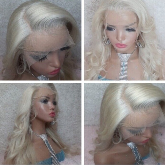 Realistic Human Hair Wig  Light Blonde Large Cap 13x4 Lace Front 18 In main image 8